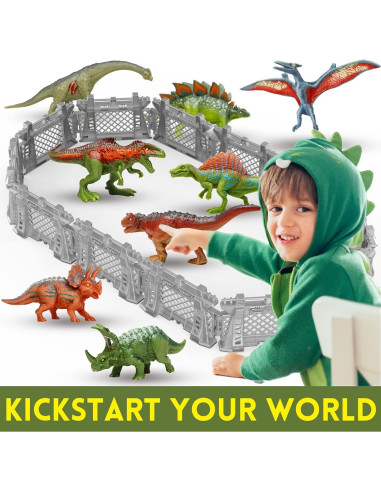 Cerca de Dinosaurios Oriate 12 Piezas Juguete Educativo