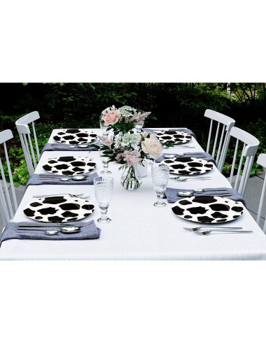 40 Platos de Papel Desechables HSPAIDYP Diseño de Vaca 17.78 cm