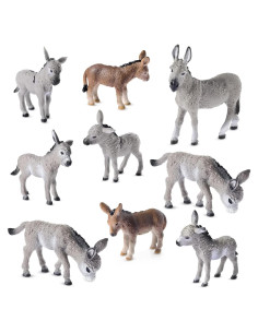 Figuritas de Burro Deekin 9 Pcs Juguetes Realistas