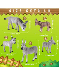 Figuritas de Burro Deekin 9 Pcs Juguetes Realistas 2