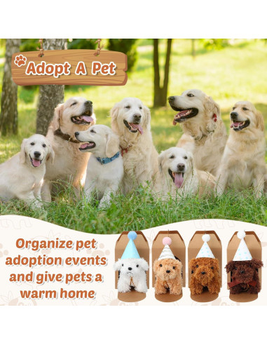 Juego de 20 Animales de Peluche Mini Motionchic con Sombreros