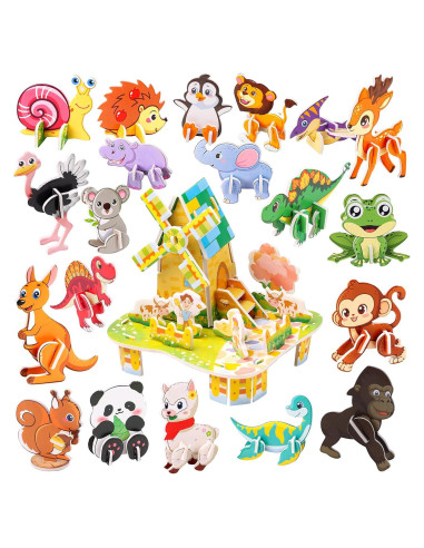 Rompecabezas 3D FOIMAS para Niños - 31 Animales Educativos