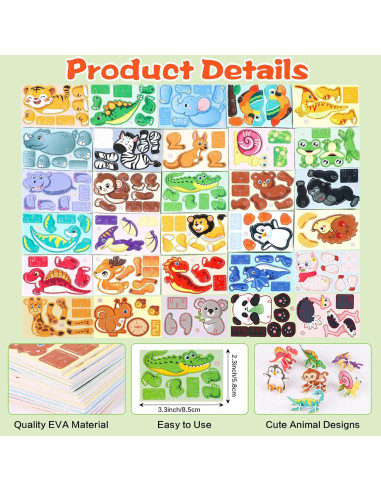 Rompecabezas 3D FOIMAS para Niños - 31 Animales Educativos