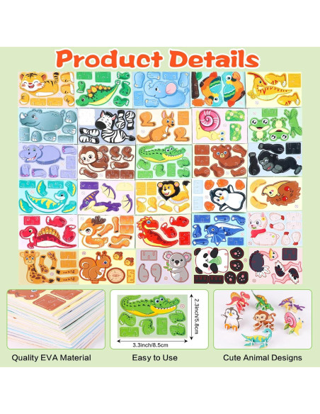 Rompecabezas 3D FOIMAS para Niños - 31 Animales Educativos Rompecabezas 3D FOIMAS para Niños - 31 Animales Educativos