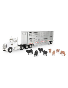 Camión de Juguete Freightliner 122SD con Remolque de Ganado