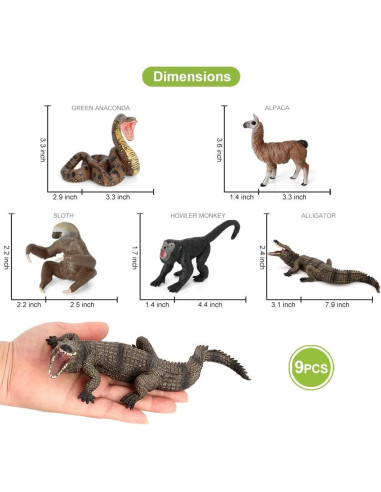 Set de 9 Figuras de Animales de la Selva Volnau - Educativas