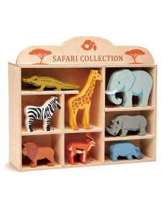 Tender Leaf Toys Animales de Safari - 8 Figuras de Madera