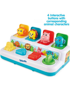 Kidoozie Pop 'n Play Amigos Animales - Juguete Educativo 12+ Meses 2