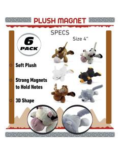 DolliBu Imán de Peluche Animales Salvajes Set de 6 Piezas 2