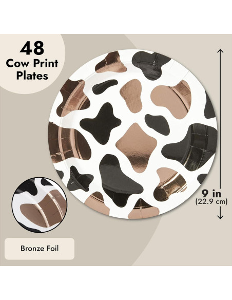Pack 48 Platos Papel Vaca Blue Panda 22.86 cm Desechables