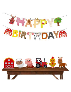 Suministros Fiesta Temática Granja WIDELL 7 Piezas Decoración