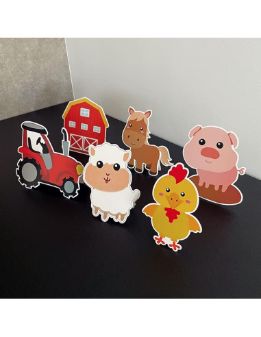 Suministros Fiesta Temática Granja WIDELL 7 Piezas Decoración