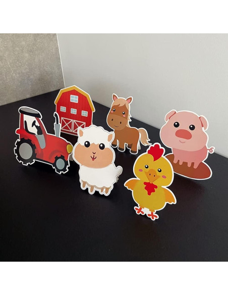 Suministros Fiesta Temática Granja WIDELL 7 Piezas Decoración