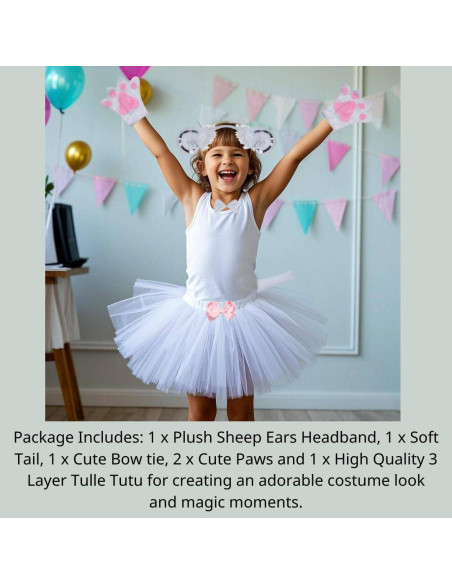Disfraz Infantil Oveja Kirei Sui Tutu Diadema Cola Patas