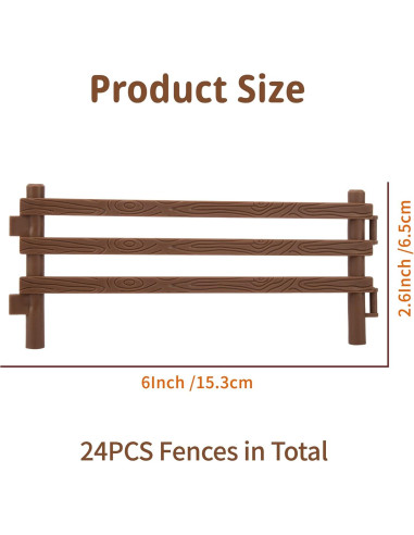 Toymany Set 32PCS Ovejas de Granja y Cercas Plásticas