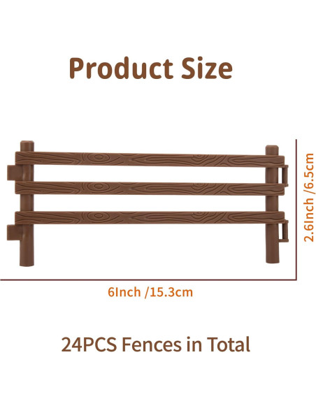 Toymany Set 32PCS Ovejas de Granja y Cercas Plásticas