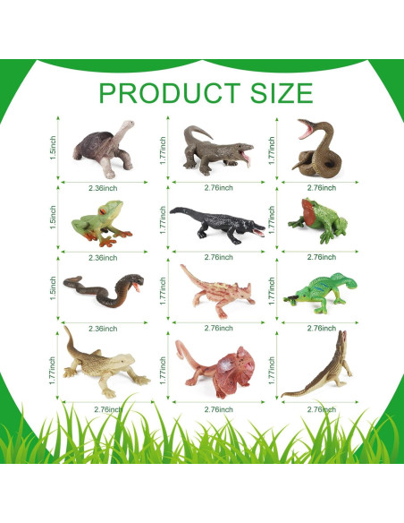 Conjunto de Figuras de Animales Reptiles EOIVSH 12 Piezas Conjunto de Figuras de Animales Reptiles EOIVSH 12 Piezas