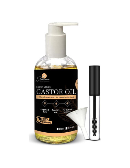 Aceite de Ricino Orgánico USDA Skin Care Sunday 473 ml para Pestañas