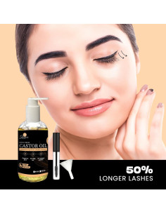 Aceite de Ricino Orgánico USDA Skin Care Sunday 473 ml para Pestañas 2