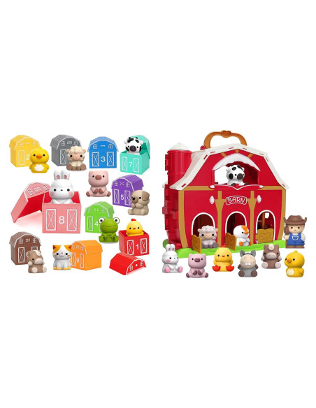 Juguete de Aprendizaje Aigybobo Gran Granja Roja 20 Piezas