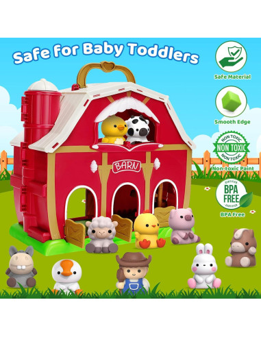 Juguete de Aprendizaje Aigybobo Gran Granja Roja 20 Piezas