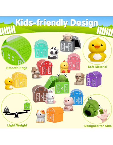 Juguete de Aprendizaje Aigybobo Gran Granja Roja 20 Piezas