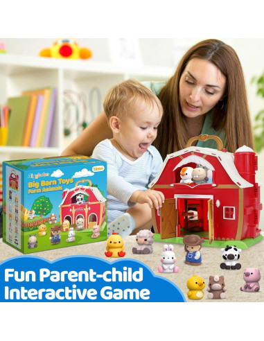 Juguete de Aprendizaje Aigybobo Gran Granja Roja 20 Piezas