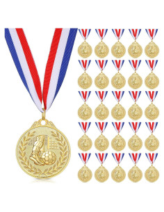 Set de Medallas de Oro Yinkin 24 Piezas Fútbol 5 cm