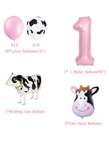 Kit Fiesta Cumpleaños Vaca Wulagogo 1er Cumpleaños