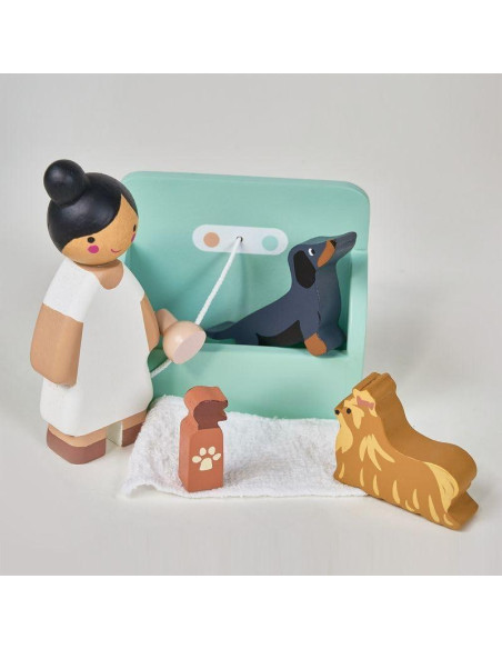 Salón de Perros Tender Leaf Toys - Juego de Aseo Infantil 40x30cm