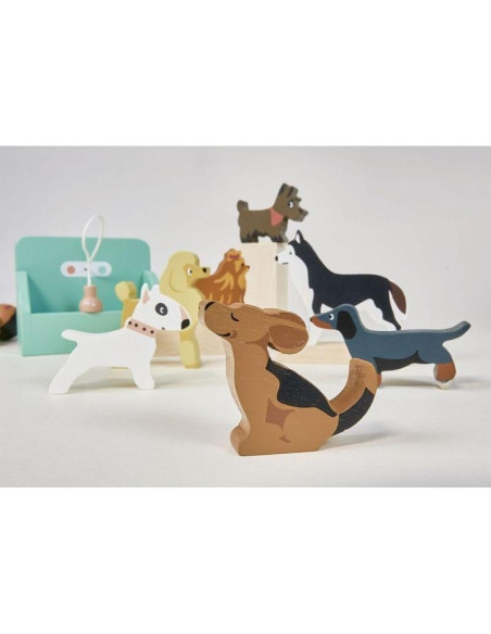 Salón de Perros Tender Leaf Toys - Juego de Aseo Infantil 40x30cm