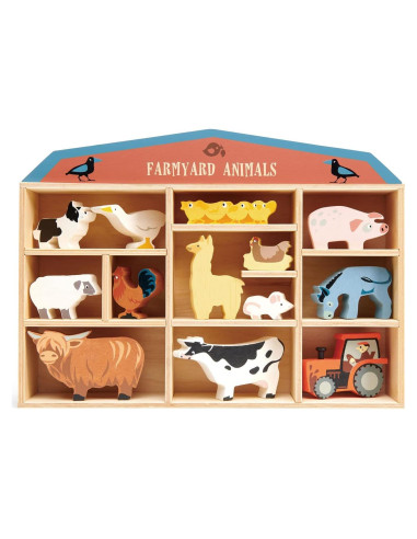 Tender Leaf Toys Animales de Granja 13 Figuras de Madera