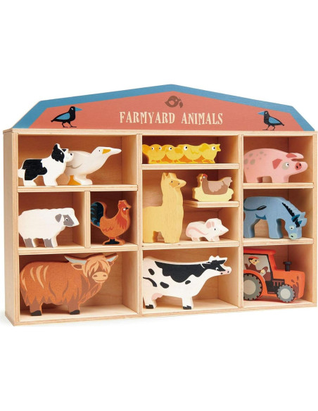 Tender Leaf Toys Animales de Granja 13 Figuras de Madera