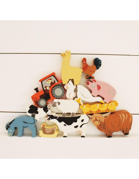 Tender Leaf Toys Animales de Granja 13 Figuras de Madera
