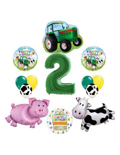 Ramo de Globos de Fiesta Tractor y Granja - Cumpleaños 2 Años