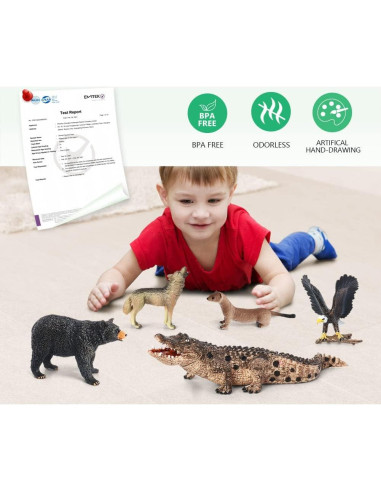 Figuras de Animales Volnau 7PCS América del Norte Educativas