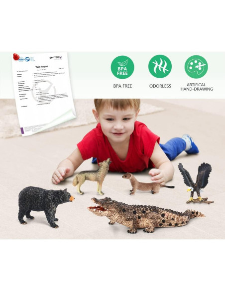 Figuras de Animales Volnau 7PCS América del Norte Educativas