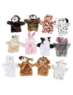 Títeres de Mano de Animales de Peluche Fun Express - 12 Piezas 20.3 cm