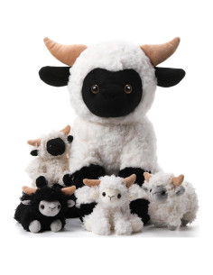 Conjunto de Peluches Oveja Lenwen 35 cm con 4 Corderitos