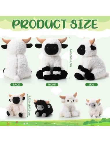 Conjunto de Peluches Oveja Lenwen 35 cm con 4 Corderitos