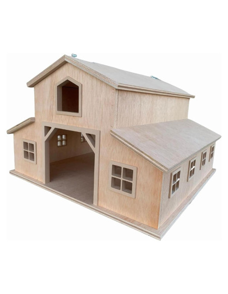 Establo de Caballos de Madera 12 PCS con Ventana 55,88 cm