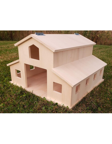 Establo de Caballos de Madera 12 PCS con Ventana 55,88 cm