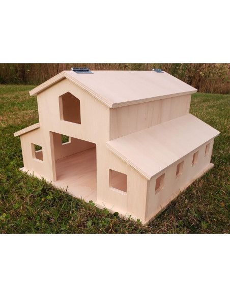 Establo de Caballos de Madera 12 PCS con Ventana 55,88 cm