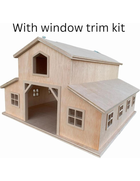 Establo de Caballos de Madera 12 PCS con Ventana 55,88 cm