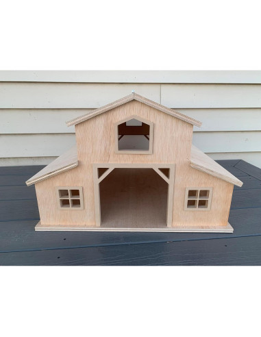 Establo de Caballos de Madera 12 PCS con Ventana 55,88 cm