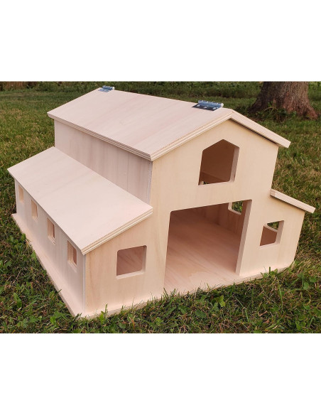 Establo de Caballos de Madera 12 PCS con Ventana 55,88 cm