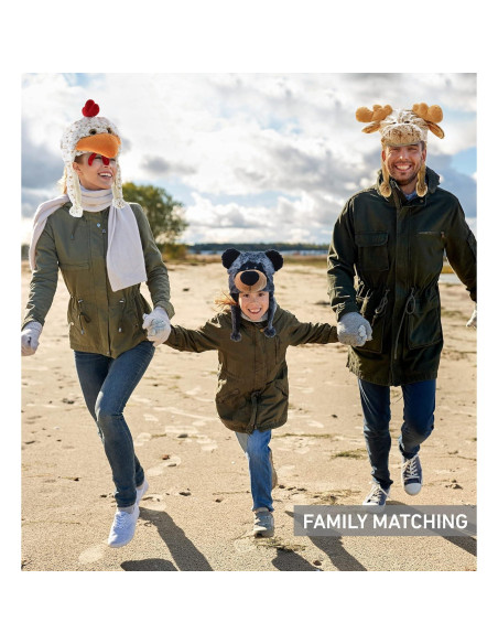 Conjunto de Sombreros de Peluche DolliBu 4 Animales Suaves