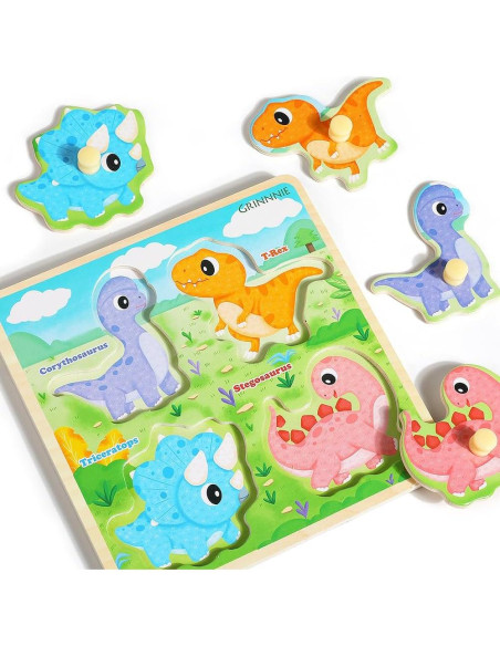 Rompecabezas de Madera GRINNNIE 4 Piezas para Niños 1-3 Años