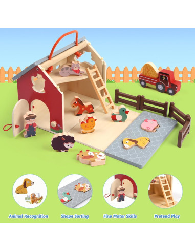 Juego de Juguetes de Animales de Granja XIAPIA 21x20x15 cm
