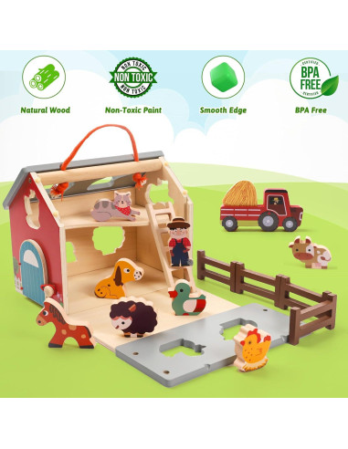Juego de Juguetes de Animales de Granja XIAPIA 21x20x15 cm